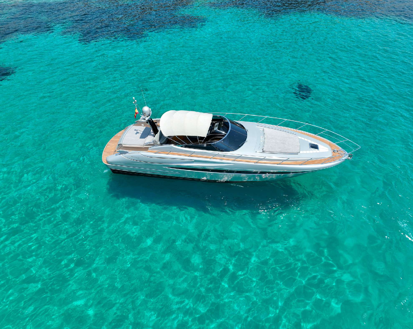 Luxury Yacht Ibiza Stessi Riva Rivale 52 Aerial