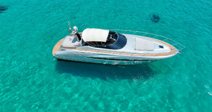 Luxury Yacht Ibiza Stessi Riva Rivale 52 Aerial